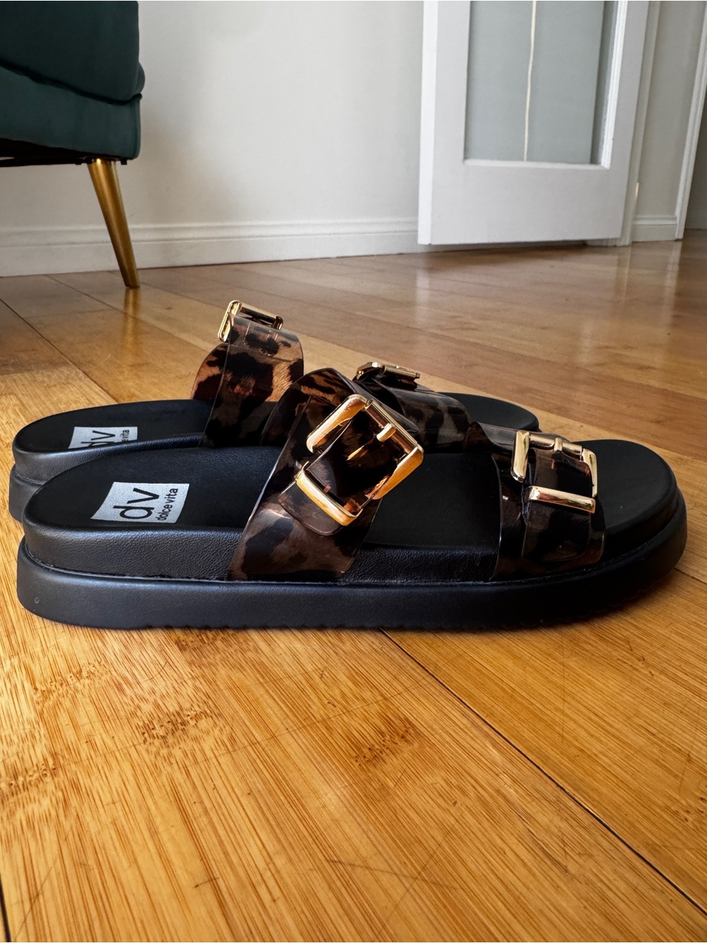 DOLCE VITA leopard print summer sandals sz 8 - Picture 3 of 5